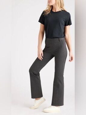 Quince Ultra-Stretch Ponte Bootcut Pants Charcoal Size M High-Rise Yoga Dress